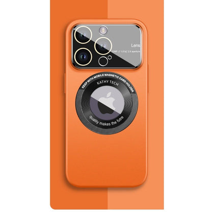 Husa protectie MagSafe Kathy Tech, Klevo, pentru Apple iPhone 14 Pro Max, Dublu Cerc, Portocaliu