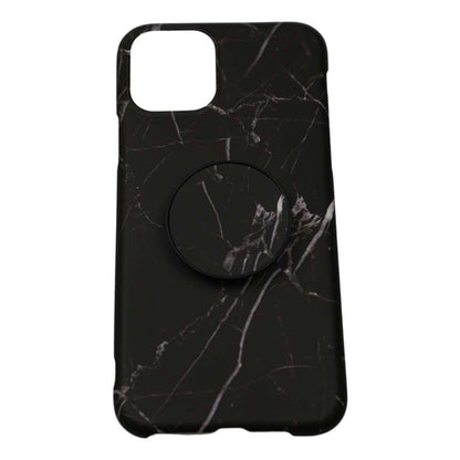 Husa protectie pentru Apple iPhone 11 Soft IMD TPU Marble Negru cu Suport inclus