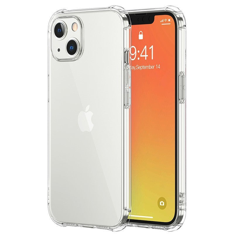 Husa protectie pentru Apple iPhone 13, Klevo, TPU, Antisoc, Protectie colturi, Rezistenta la impact, 1.5 mm, Transparenta