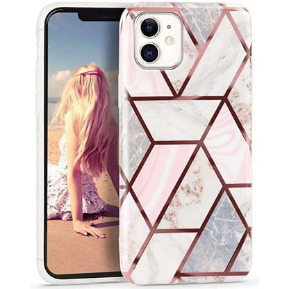 Husa protectie pentru Samsung S20 Plus Soft IMD TPU Marble Geometric Alb