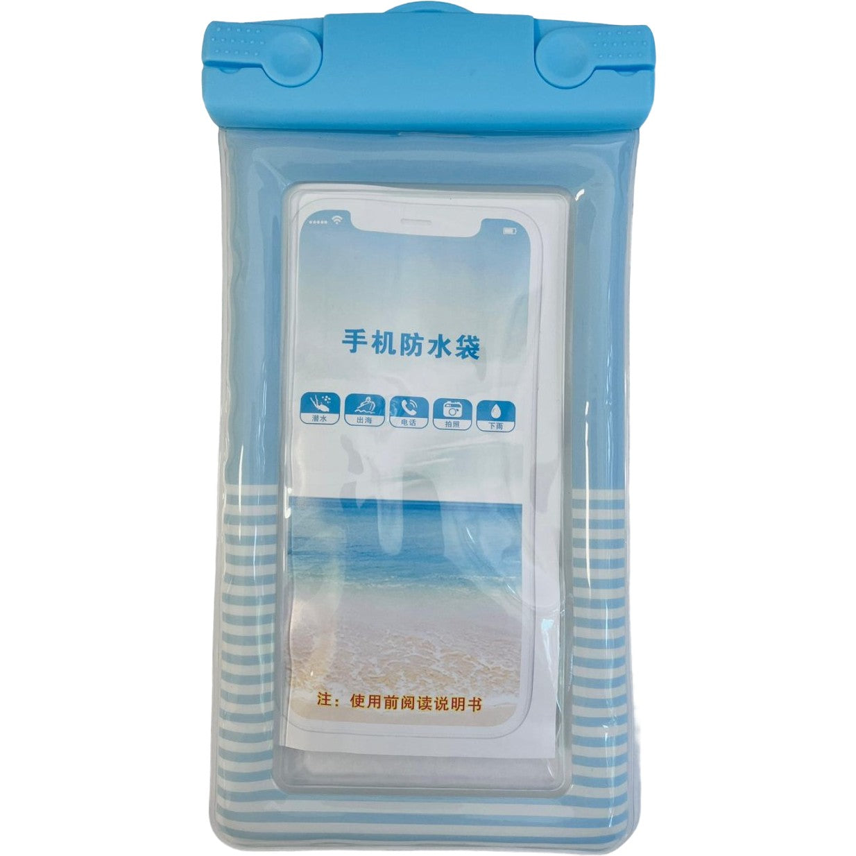 Husa subacvatica Cushion Waterproof Klevo, Snowproof, Universala, Dungata, cu Snur, pentru telefon sau documente, Bleu