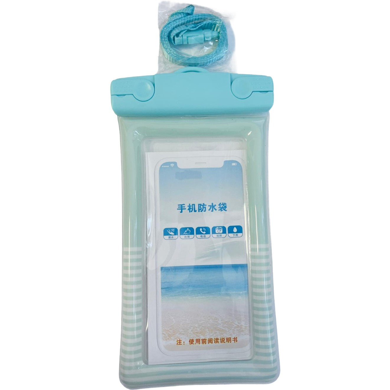 Husa subacvatica Cushion Waterproof Klevo, Snowproof, Universala, Dungata, cu Snur, pentru telefon sau documente, Verde Menta