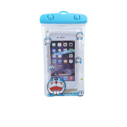Husa subacvatica Glitter Kids Waterproof Klevo, Snowproof, Universala, cu Snur, pentru telefon sau documente, Cat, Bleu