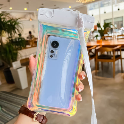 Husa subacvatica Holografica Waterproof Klevo, Snowproof, Universala, Impermeabila, cu Snur, pentru telefon sau documente, Alb