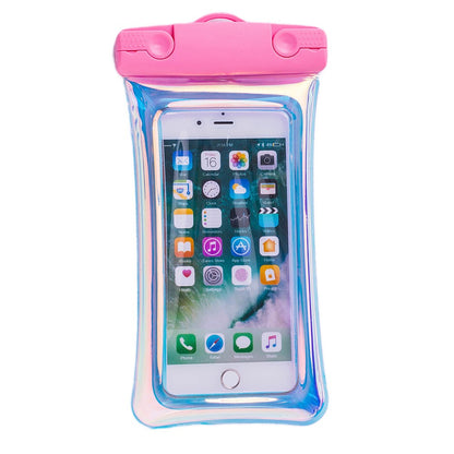 Husa subacvatica Holografica Waterproof Klevo, Snowproof, Universala, Impermeabila, cu Snur, pentru telefon sau documente, Roz