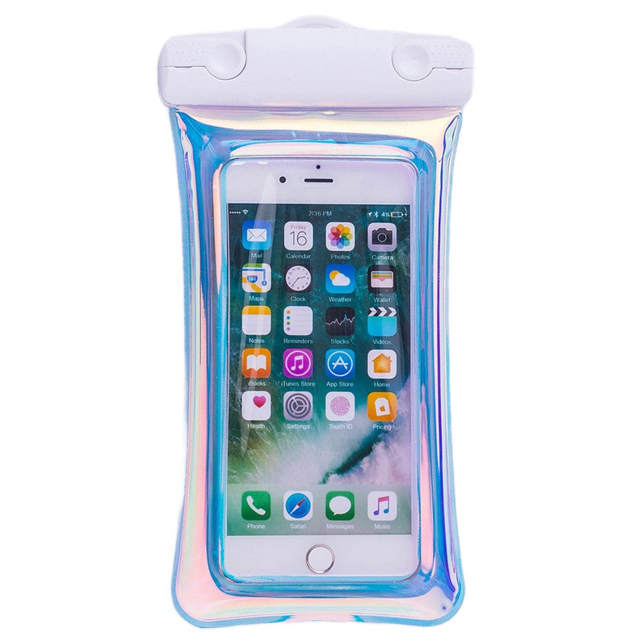 Husa subacvatica Holografica Waterproof Klevo, Snowproof, Universala, Impermeabila, cu Snur, pentru telefon sau documente, Alb