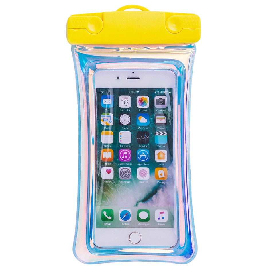 Husa subacvatica Holografica Waterproof Klevo, Snowproof, Universala, Impermeabila, cu Snur, pentru telefon sau documente, Galben