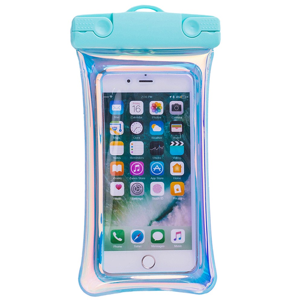 Husa subacvatica Holografica Waterproof Klevo, Snowproof, Universala, Impermeabila, cu Snur, pentru telefon sau documente, Bleu