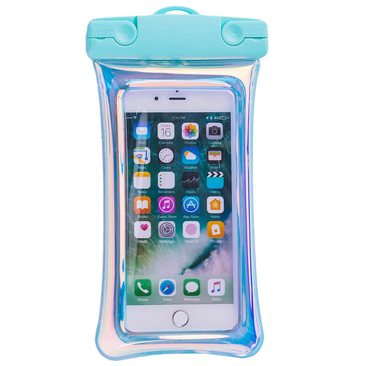 Husa subacvatica Holografica Waterproof Klevo, Snowproof, Universala, Impermeabila, cu Snur, pentru telefon sau documente, Bleu