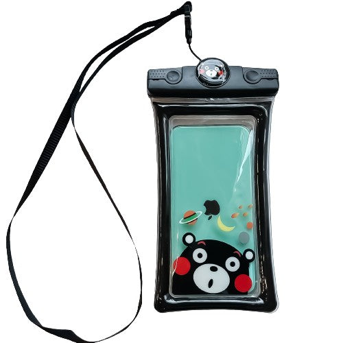 Husa subacvatica Mascot Waterproof Klevo, Snowproof, Universala, cu Snur, pentru telefon sau documente, Bear, Negru