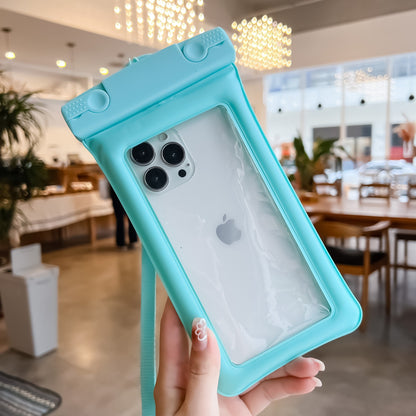 Husa subacvatica Matte Cushion Waterproof Klevo, Snowproof, Universala, cu Snur, pentru telefon sau documente, Verde Menta