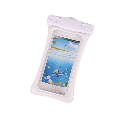 Husa subacvatica Matte Cushion Waterproof Klevo, Snowproof, Universala, cu Snur, pentru telefon sau documente, Alb