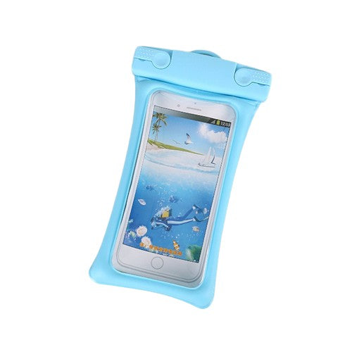 Husa subacvatica Matte Cushion Waterproof Klevo, Snowproof, Universala, cu Snur, pentru telefon sau documente, Bleu
