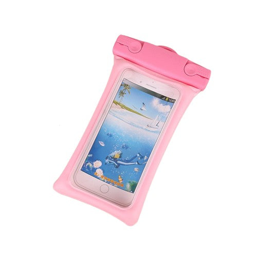 Husa subacvatica Matte Cushion Waterproof Klevo, Snowproof, Universala, cu Snur, pentru telefon sau documente, Roz