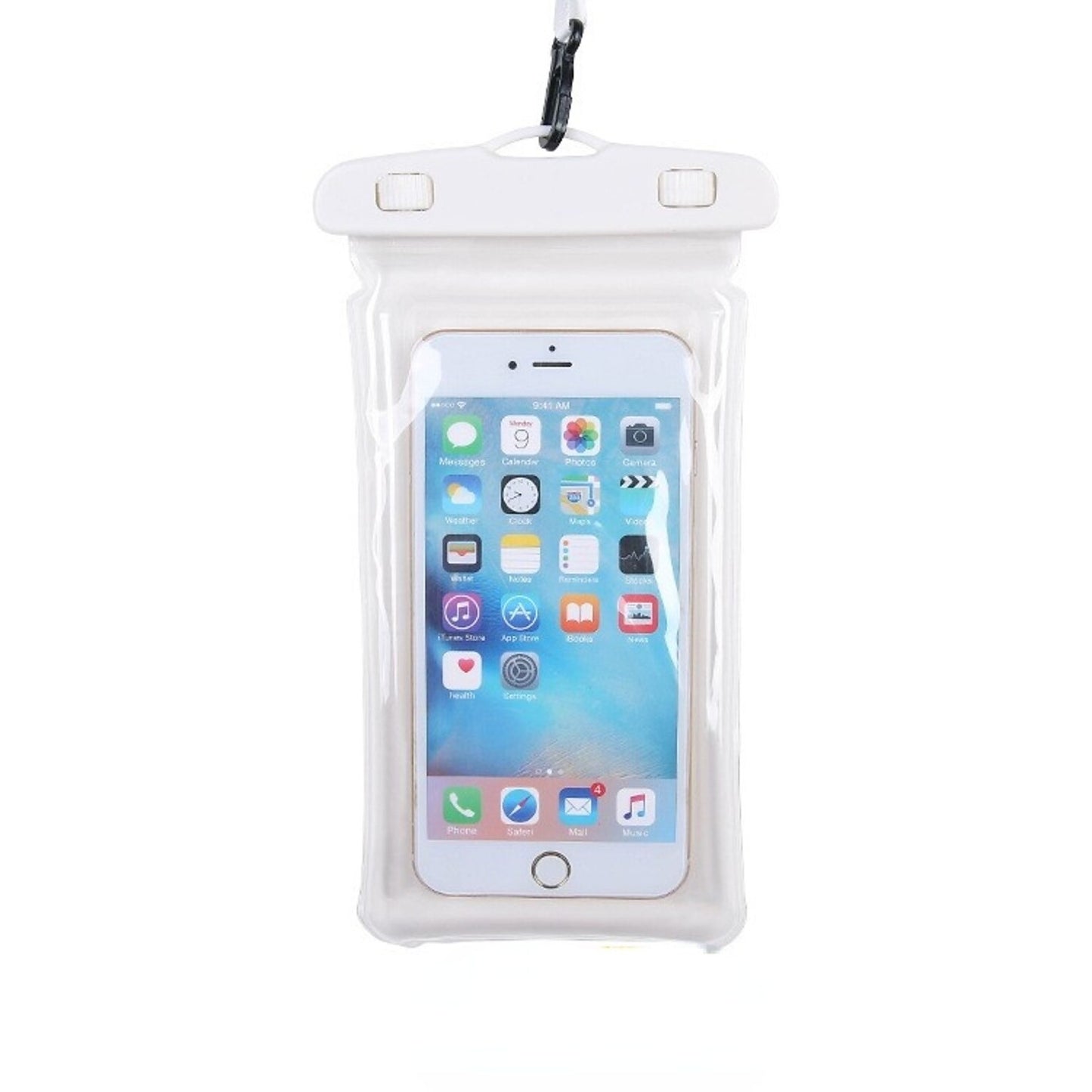 Husa subacvatica Waterproof Klevo, Snowproof, Universala, Senzoriala, cu Snur, pentru telefon sau documente, Alb