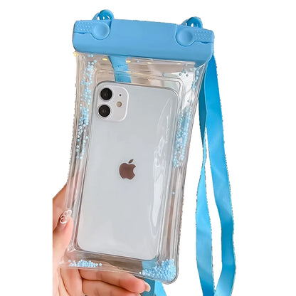 Husa subacvatica Waterproof Klevo, Snowproof, Universala, Senzoriala, cu Snur, pentru telefon sau documente, Bleu