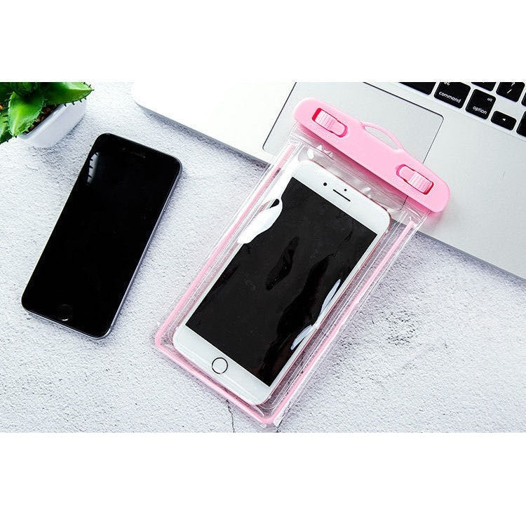 Husa subacvatica Zip Waterproof Klevo, Snowproof, Universala, Impermeabila, cu Snur, pentru telefon sau documente, Roz