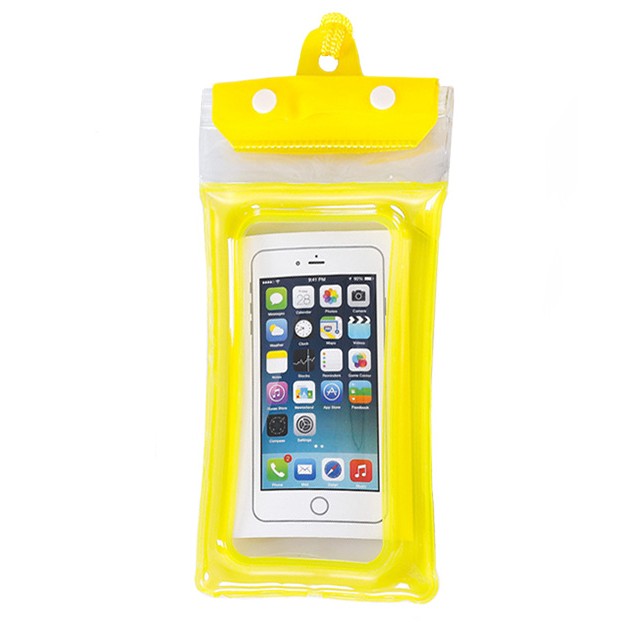 Husa subacvatica Zip Waterproof Klevo, Snowproof, Universala, Impermeabila, cu Snur, pentru telefon sau documente, Galben