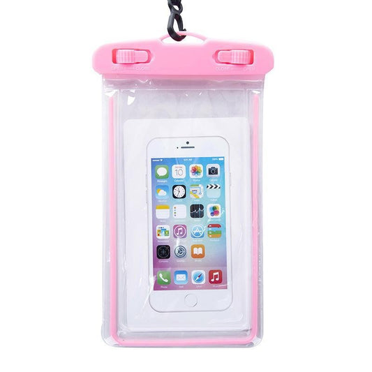 Husa subacvatica Zip Waterproof Klevo, Snowproof, Universala, Impermeabila, cu Snur, pentru telefon sau documente, Roz