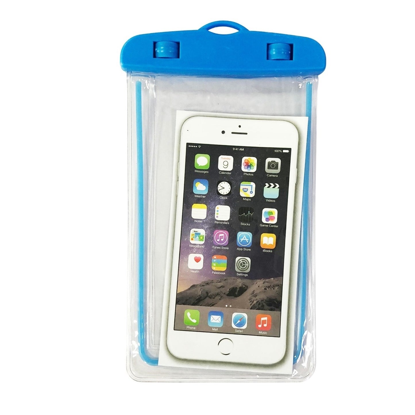 Husa subacvatica Zip Waterproof Klevo, Snowproof, Universala, Impermeabila, cu Snur, pentru telefon sau documente, Albastru deschis