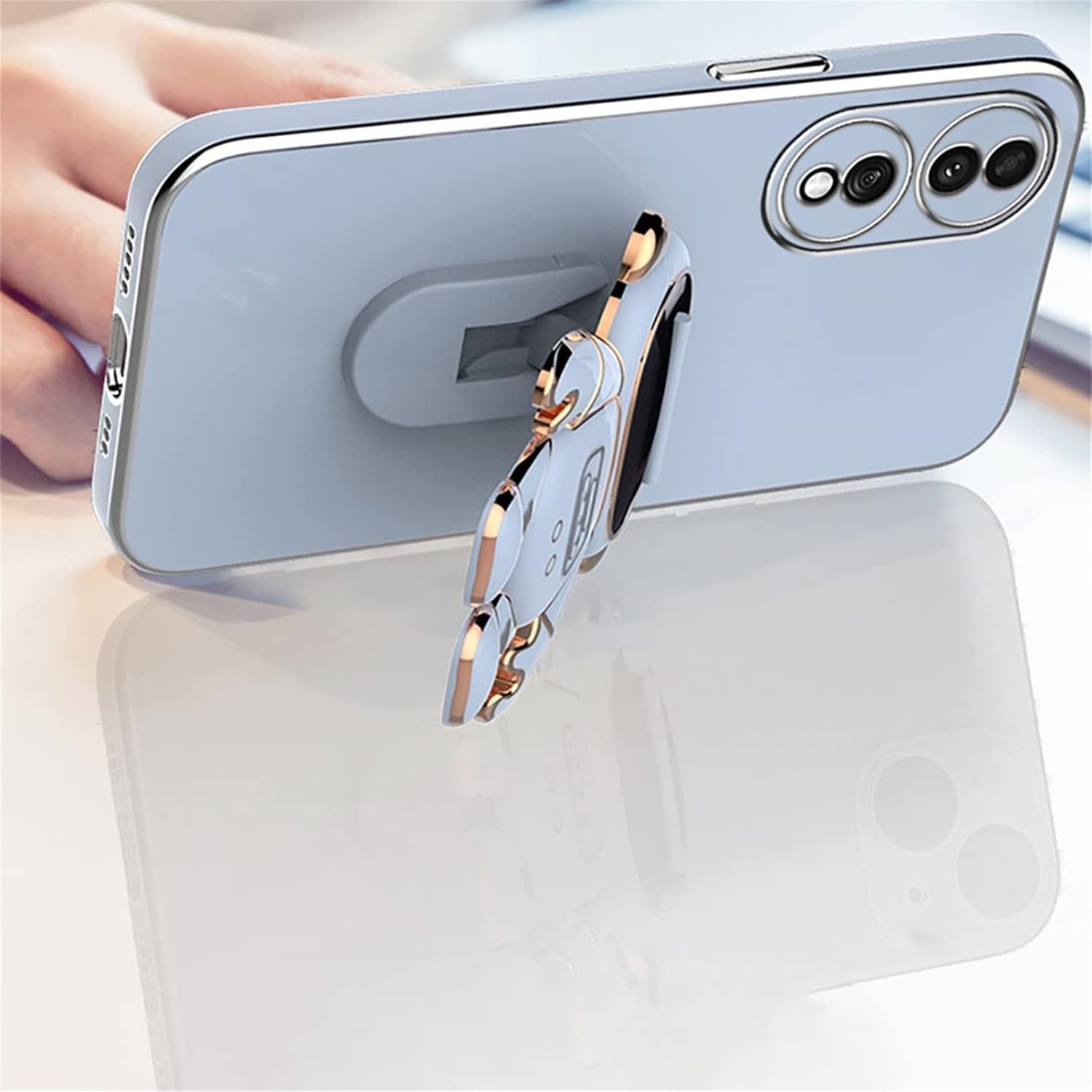 Husa Telefon 2in1, Klevo, Compatibila Huawei Mate 50 Pro, Carcasa TPU cu Suport Inclus Tip Astronaut, Protectie Camere, Verde