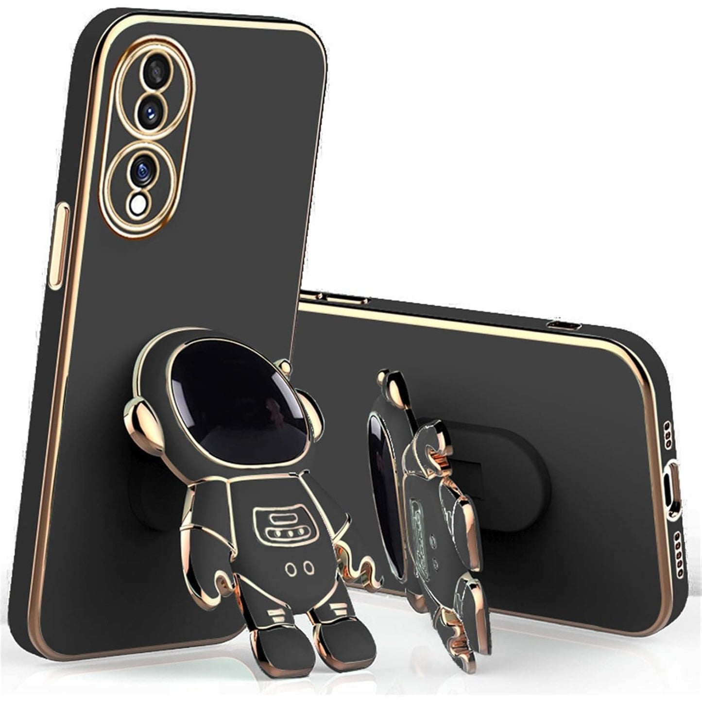 Husa Telefon 2in1, Klevo, Compatibila Huawei Mate 50 Pro, Carcasa TPU cu Suport Inclus Tip Astronaut, Protectie Camere, Negru