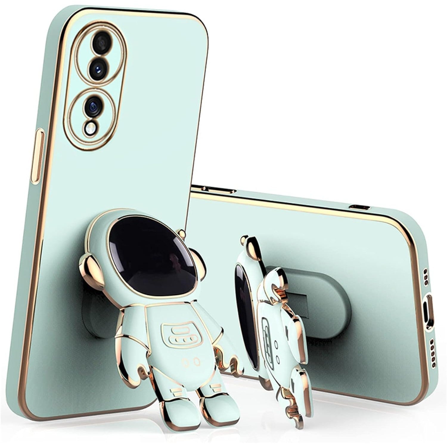 Husa Telefon 2in1, Klevo, Compatibila Huawei Mate 50 Pro, Carcasa TPU cu Suport Inclus Tip Astronaut, Protectie Camere, Verde