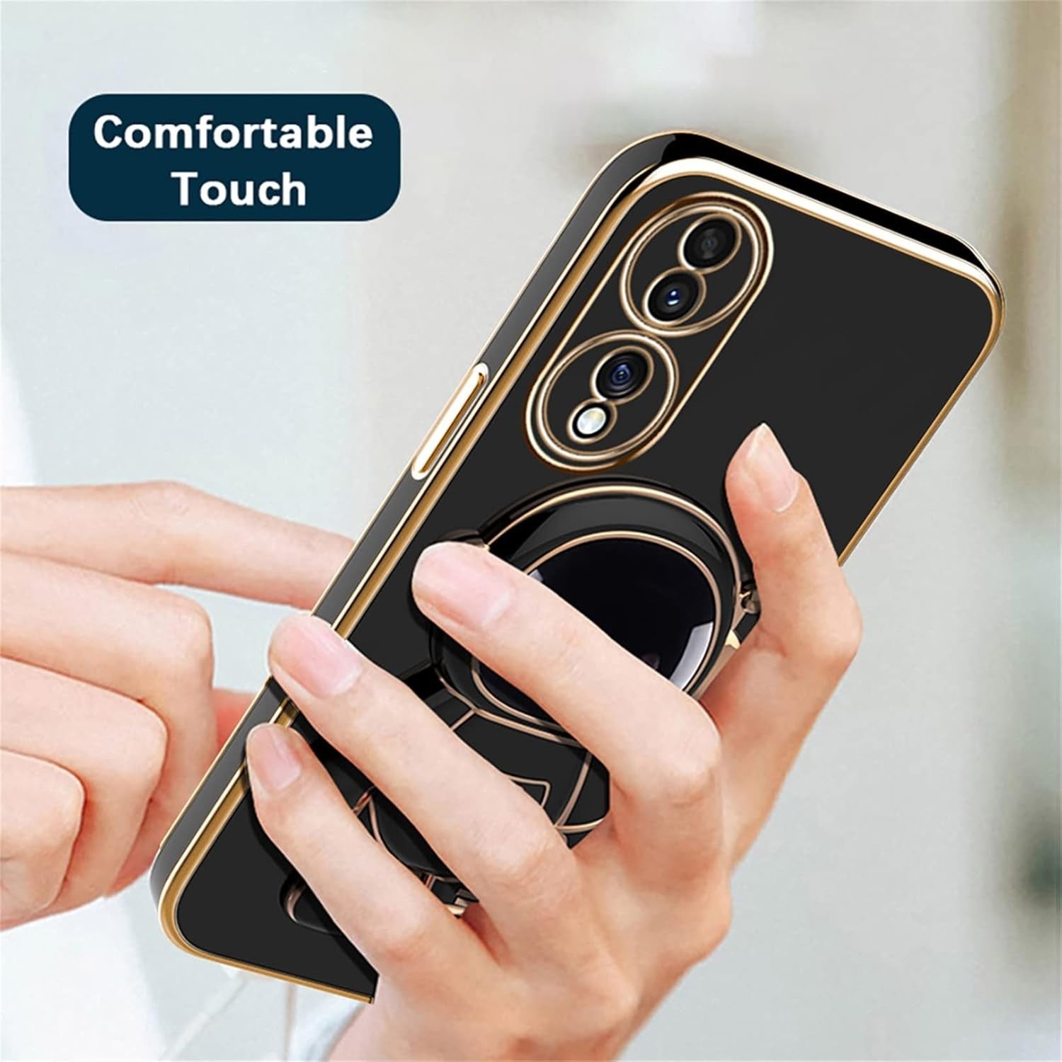 Husa Telefon 2in1, Klevo, Compatibila Huawei Mate 60 Pro, Carcasa TPU cu Suport Inclus Tip Astronaut, Protectie Camere, Negru