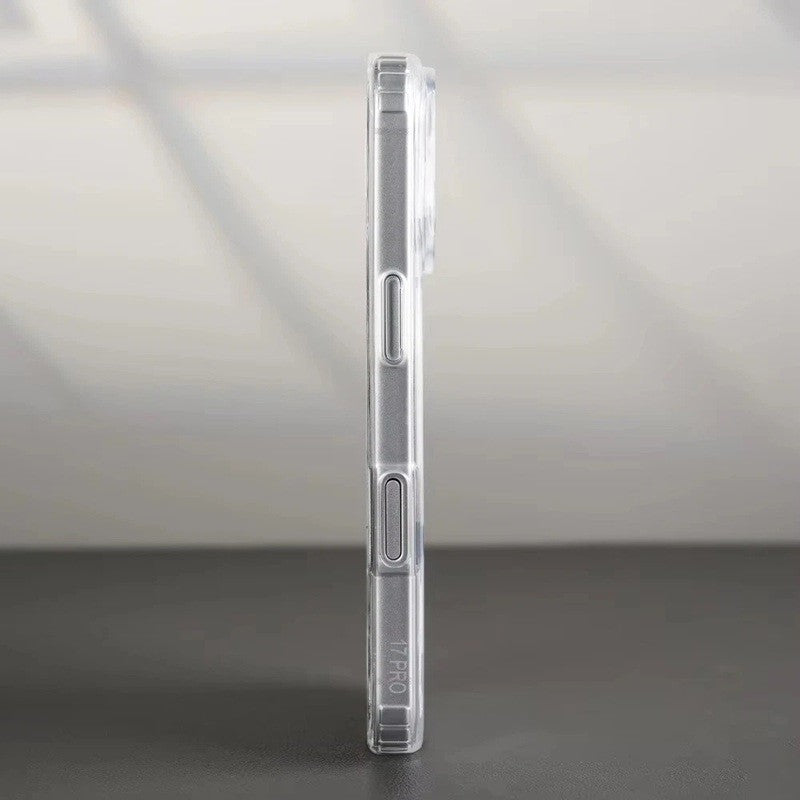 Husa Telefon, Klevo, Compatibila Apple iPhone 17, MagSafe, Antisoc, din Silicon + TPU, Transparent