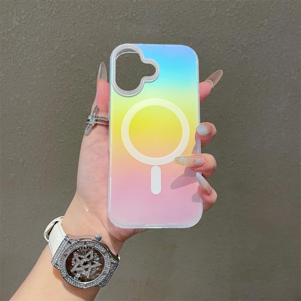 Husa Telefon, Klevo, Compatibila iPhone 17, Model Cameleon, Magsafe, Schimbare Gradient de Culoare din Unghiuri Diferite, Multicolor