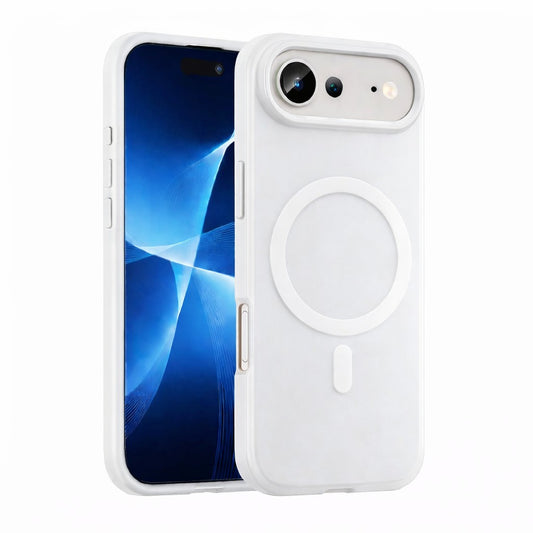 Husa Telefon Jelly Magnetic 2in1, Klevo, Compatibila cu Apple iPhone 17 Air, din PC+TPU, Magsafe, Finisaj Mat, Alb
