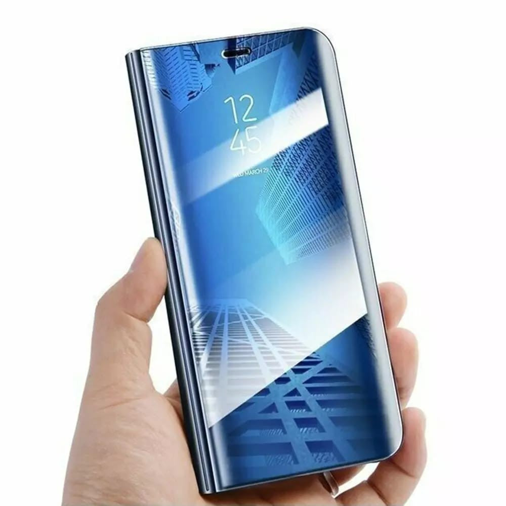 Husa Tip Carte, Klevo, Compatibila cu Huawei Mate 10 Lite, Flip Cover Oglinda, Albastru