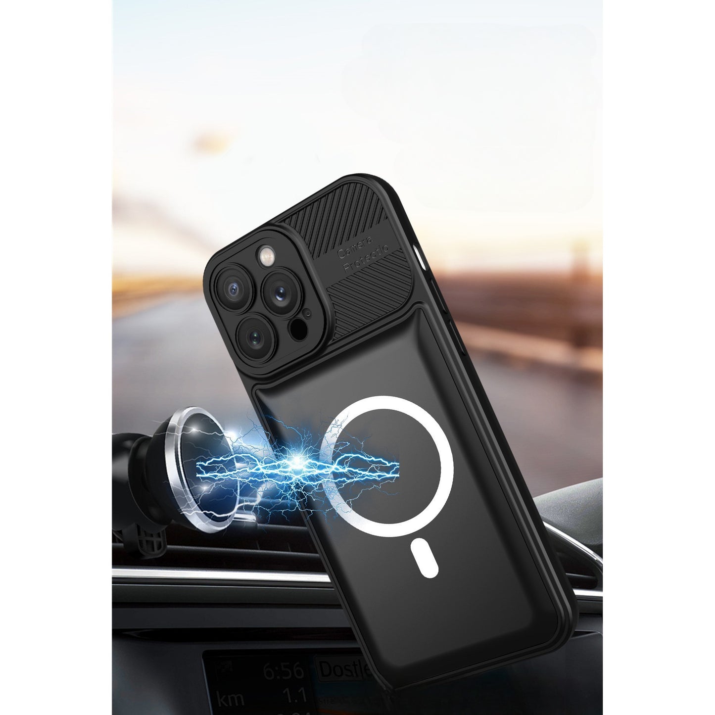 Husa Urban Armor pentru Samsung Galaxy A24 4G, Klevo, Suport Auto Magnetic, Protectie Antisoc, Negru