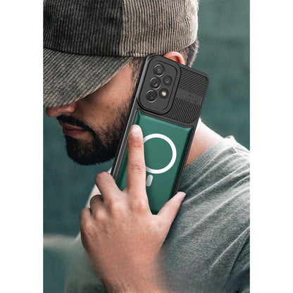 Husa Urban Armor pentru Samsung Galaxy A24 4G, Klevo, Suport Auto Magnetic, Protectie Antisoc, Verde Inchis