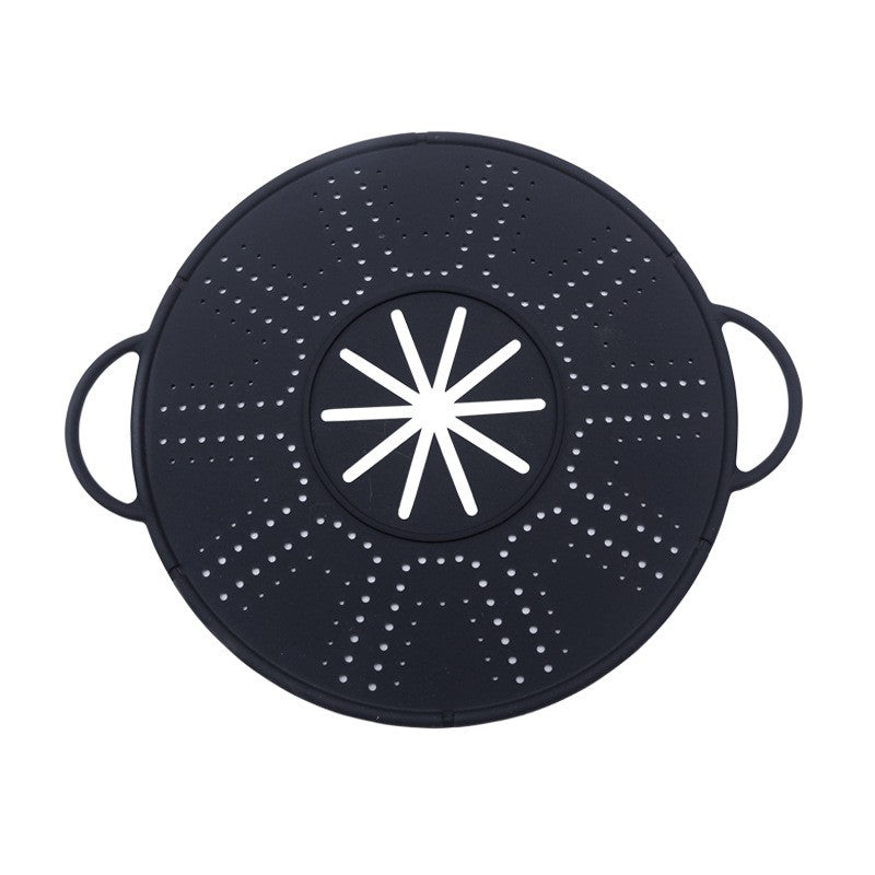 Capac Sita pentru Tigaie, Klevo, 28 inch, Capac din Silicon pentru Scuregere, Rezistent la Remperaturi ridicate, Anti-Stropire, Deflector de Ulei, Negru