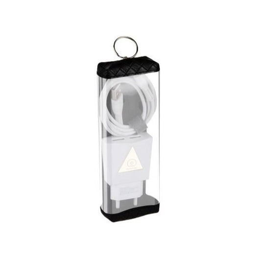 Incarcator Retea 2.1A 2USB   Cablu Type-C T06 Klevo Blister, Alb