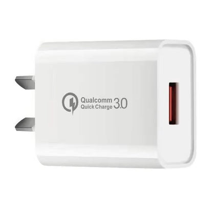 Incarcator Retea Fast Charge 5V3A, Klevo, Capat STANDARD EUROPEAN QC 3.0, 18W, Fara Cablu, Alb