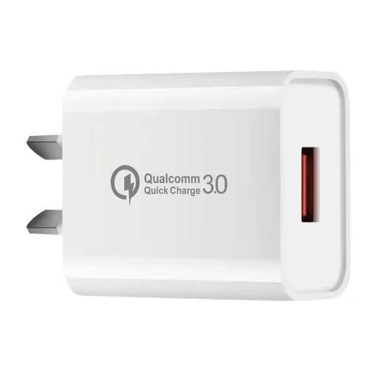 Incarcator Retea Fast Charge 5V3A, Klevo, Capat STANDARD EUROPEAN QC 3.0, 18W, Fara Cablu, Alb