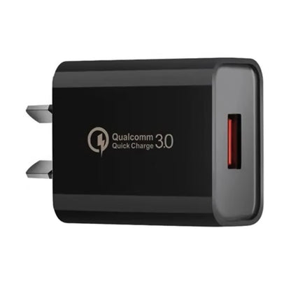 Incarcator Retea Fast Charge 5V3A, Klevo, Capat STANDARD EUROPEAN QC 3.0, 18W, Fara Cablu, Negru