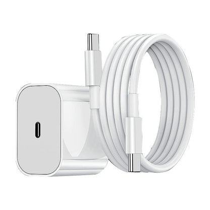 Incarcator Retea Fast Charge, Klevo, Incarcator Standard European PD30W, Compatibil cu iPhone 15/16, Cablu Fast Charge Inclus de 27W, 1m, Alb