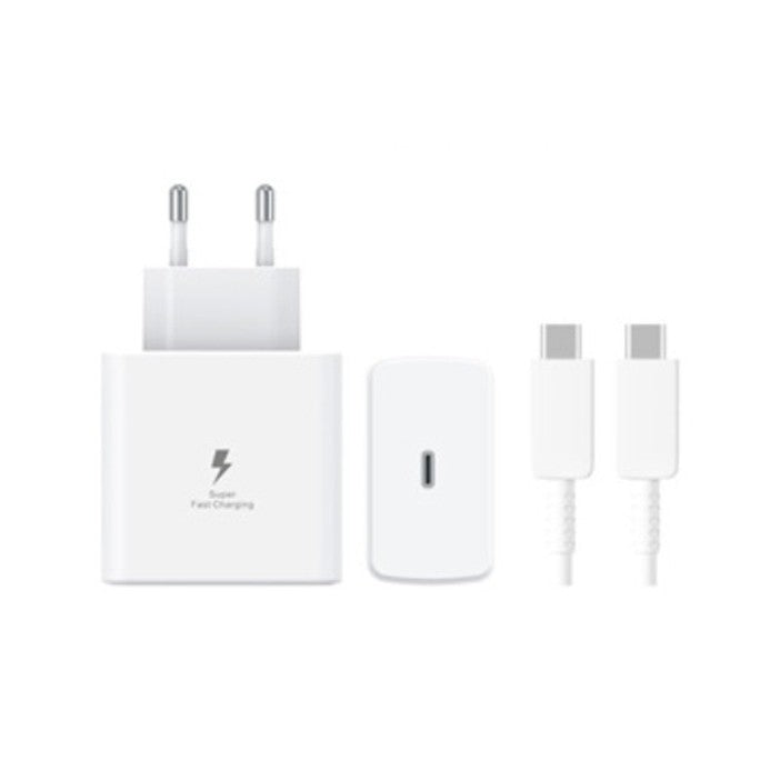 Incarcator Super Fast Charge, Klevo, Adaptor Fast Charge 45W, 5A, PD 3.0, Cablu 1m, Incarcator Fast Charge USB Type-C, Alb