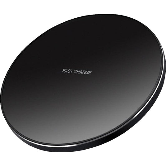 Incarcator Wireless Klevo, Fast Charge, 15W, Ultra Slim, compatibil cu iPhone, cablu inclus, Rotund, Negru