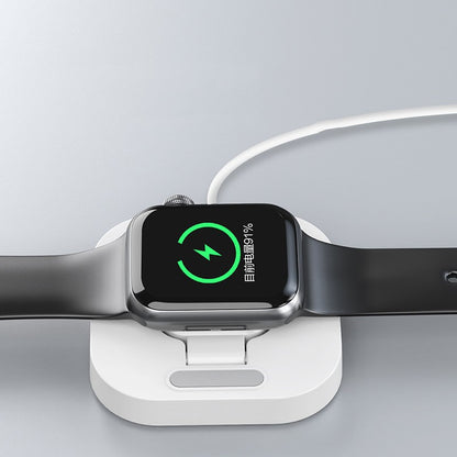Incarcator Wireless pentru Smart iWatch, Klevo, Compatibil cu Apple iWatch 1/9, Magnetic Charger, Interfata TYPE-C, 3W, 7.5 x 7.5 x 1.2 cm, Pliabil, Alb