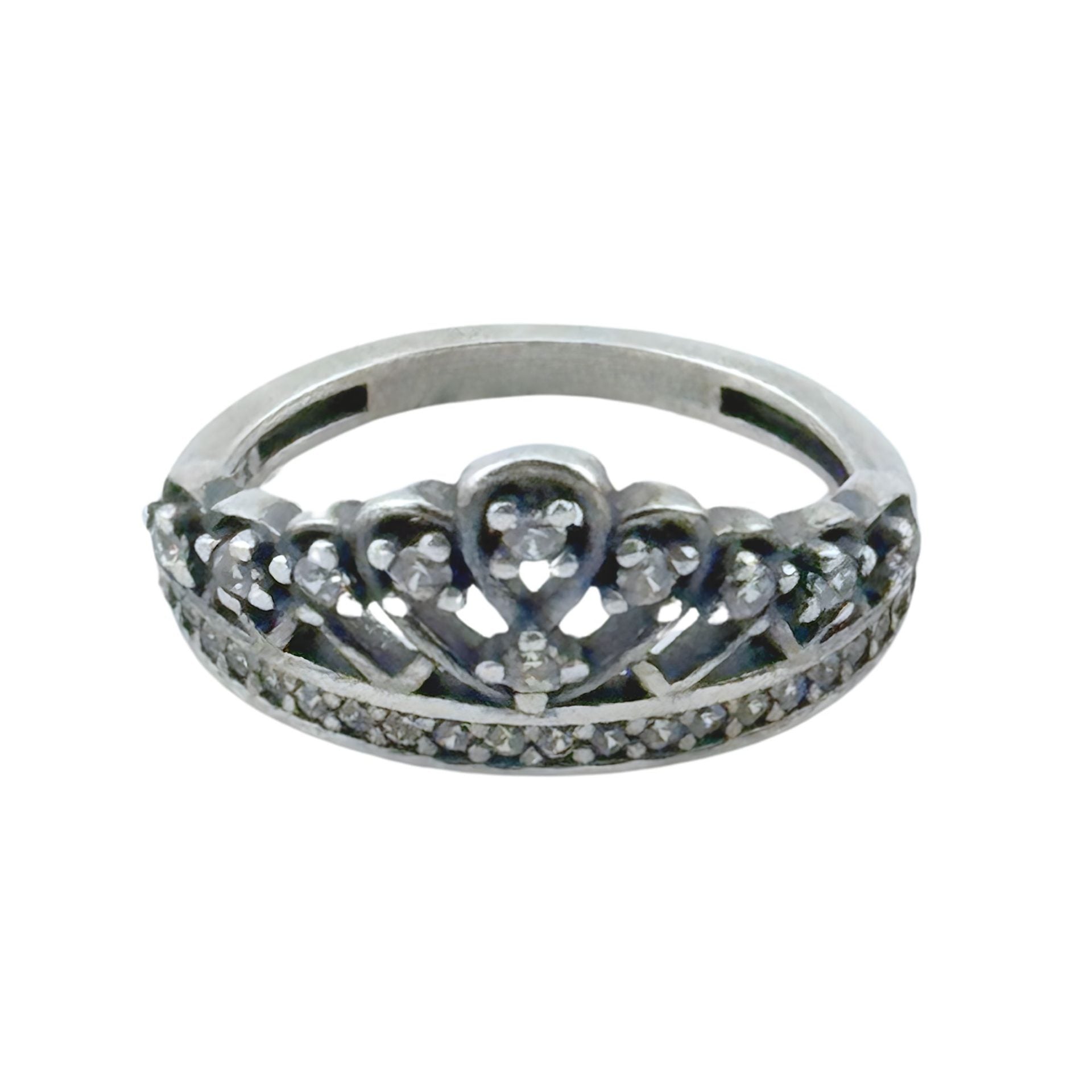 Inel din Argint 925, Jolie Silver, pentru Dama, Model Coroana cu Pietre, Marimea 51, Argintiu