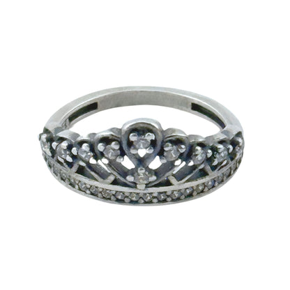 Inel din Argint 925, Jolie Silver, pentru Dama, Model Coroana cu Pietre, Marimea 51, Argintiu