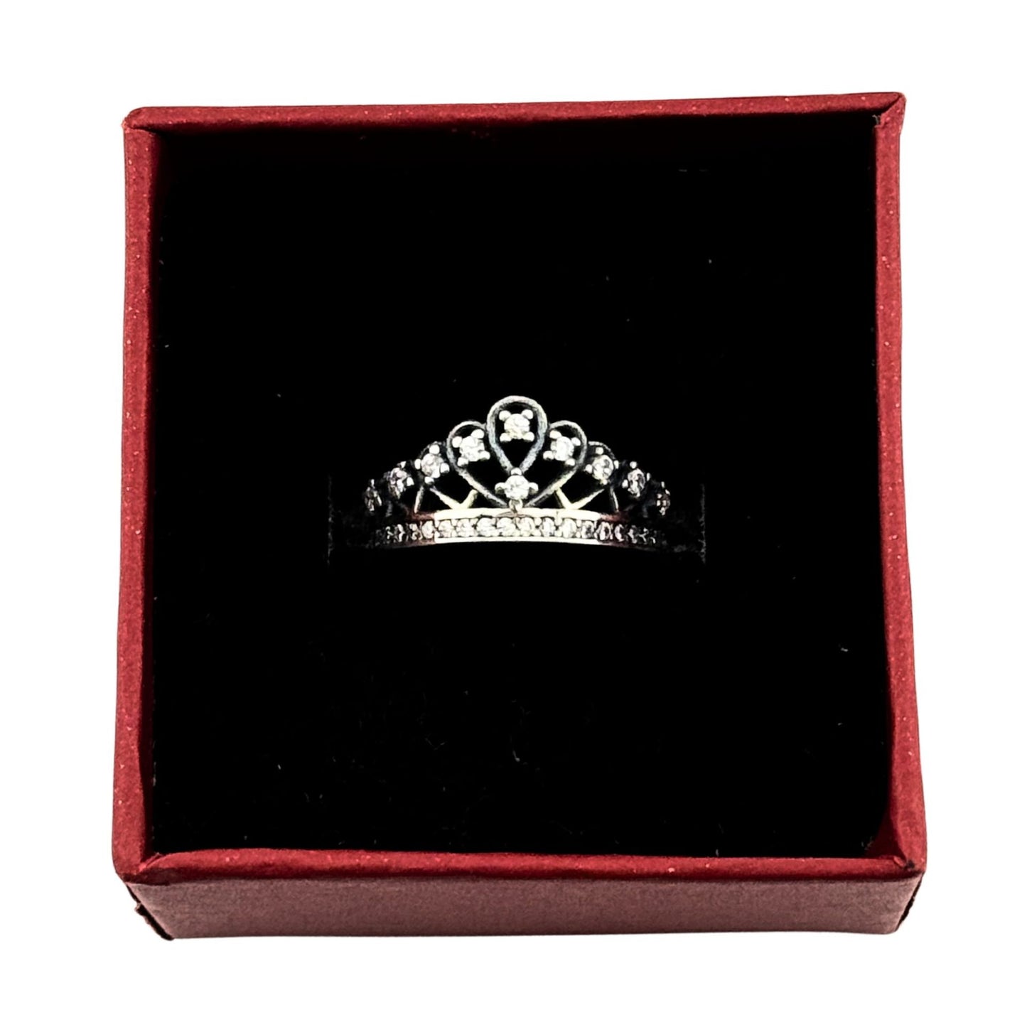 Inel din Argint 925, Jolie Silver, pentru Dama, Model Coroana cu Pietre, Marimea 51, Argintiu