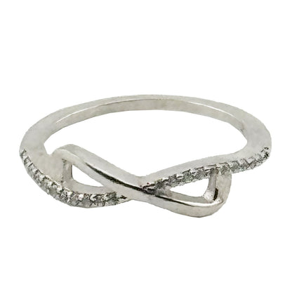 Inel pentru Dama, Jolie, Argint 925, Model Infinit cu Zirconiu, 2.2 g, 2.5 cm x 1.5 cm, Marimea 59, Argintiu