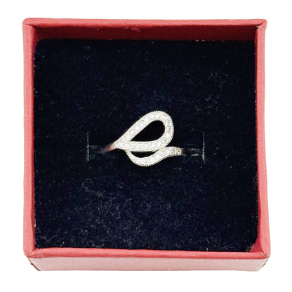 Inel pentru Dama, Jolie, Argint 925, Model Sarpe cu Pietre, 2.3g, 1 cm x 1.5 cm, Marimea 51, Argintiu