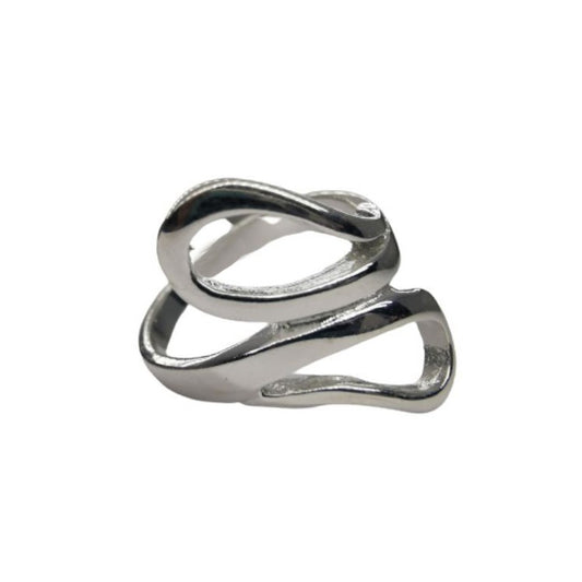 Inel pentru Dama Argint 925, Jolie, Model Sarpe Dublu 5.3 gr, Marimea 55, 2.5 x 2 cm, Argintiu