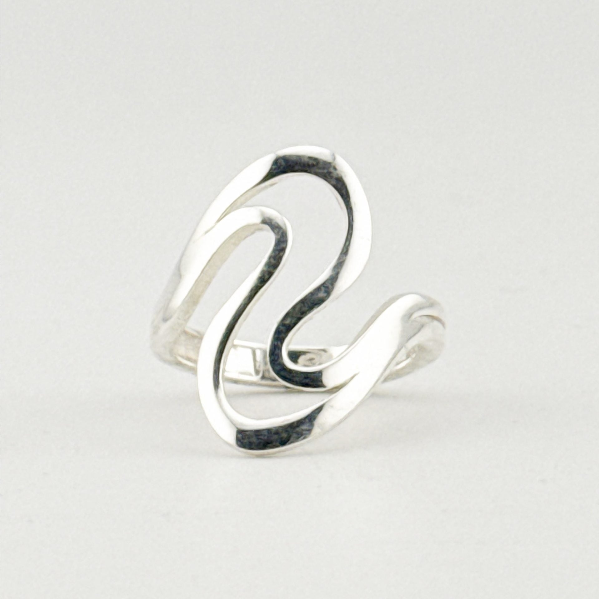 Inel pentru Dama Argint 925, Jolie, Model Spirala 5.3 gr, Marimea 54, 2.5 x 2 cm, Argintiu